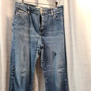 Lee Relaxed Straight Leg At The Waist Jeans, Size12 Short, Blue Demin
